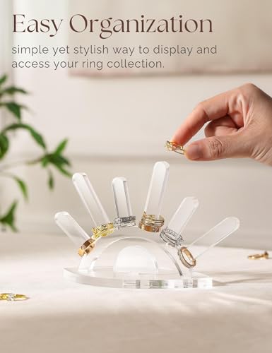 Acrylic Ring Holder, Evil Eye Ring Display, Cute Jewelry Display Stand, Christmas Birthday Engagement Gift for Women - color: Clear Acrylic