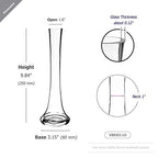 WGV Gathering Bud Vase, Width 3", Height 10", Clear Standard Concaved Hurricane Glass Floral Container Centerpiece Planter for Wedding Party Event Home Office Decor, 1 Piece - size: 3"x10"H Gathering