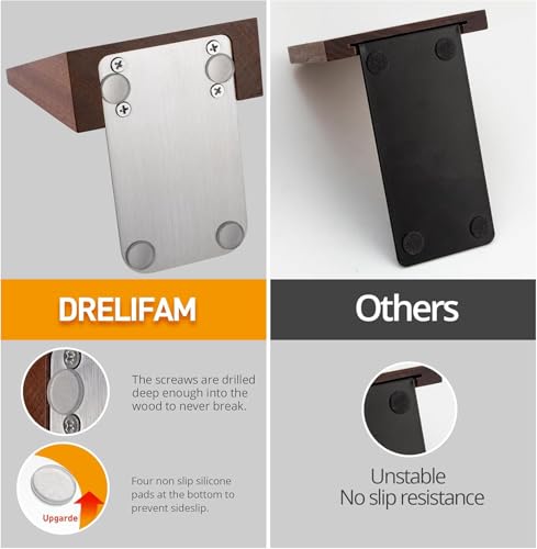 DRELIFAM Wood Handmade Book Ends to Hold Books Large Heavy Duty Bookends for Shelves Decorative Book End for Heavy Books - color: Large Sapele Wood