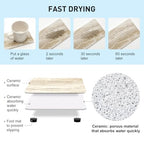 Set of 4 Drying Stone for Kitchen Counter Soap Tray Ceramic Bathroom Sink Trays Hand Soap Dish Stone Quick Dry Mat Toothbrush Sponge Holder Kitchen Sink Caddy Diatomite Coaster Bathroom Trays - color: Stone