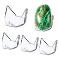 Hipiwe 5 Packs Acrylic Triangle Display Holder - Display Easel Stands for Geodes Rock Mineral Agate Fossil Coral, Clear Plastic Display Stands for Small Collectibles, Small - size: Small