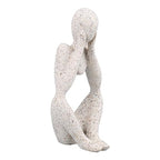 Abstract Thinker Statue | Synthetic Home Accent for Living Room/Office Desk/Bookshelf | Hollow Design Art Sculpture Collectible Present (Sandstone Focus) - style: Sandstone Focus