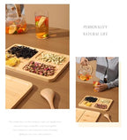 1PCS Bamboo Bathroom Trays - Suitable for The Bathroom,Kitchen,Breakfast Tray and Decorative Tray (11.02 in * 7.48 in(3 Grids)) - size: 11" x 7.5" x 0.6"