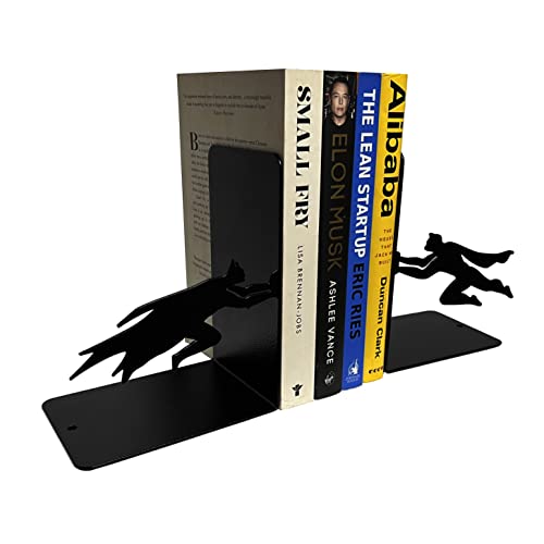 Superheros Decorative Bookends, Book Stopper, Metal Bookends, Book end Holders Book Stopper for Heavy Books Home/Office Decor/Shelves, Children Room Décor (Weight 2.5 Pound/Pair)
