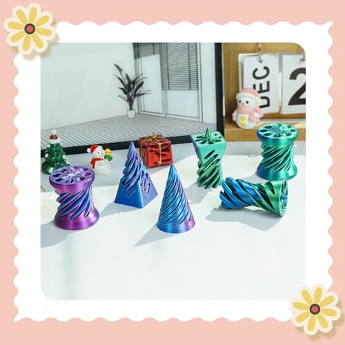 3PCS Impossible Cone,3D Printed Spiral Cone Fidget Toys,Impossible Pyramid Passthrough Sculpture,Stress Relieving Toys for Adults and Kids,Stocking Filler White Elephant Gifts(Light Purple) - color: Light Purple