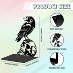 Peacoblue Metal Bookends for Shelves, Modern Decorative Heavy Duty Study Book Support Stoppers for Office, Desk, Shelf, Room 5.3"x4.3"x7.4" Cast Iron Simple Tall Bookends, 1 Pair (Crow and Skull) - style: Crow and Skull