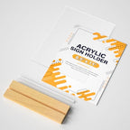 8.5 x 11 Acrylic Sign Holder with Wood Base - Tabletop Display Menu Stand - Clear Plastic L/T Shape Vertical or Slant Back Paper Holders - 3 Pack - style: 8.5x11in 3pack