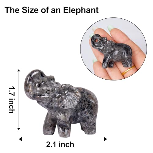 2 Inch Yooperlite Crystal Elephant Sculpture Handcrafted Healing Stone Animal Figurine Spiritual Home Decor Lucky Charm Gift for Wealth Success Positive Energy and Meditation Lovers - color: Flame Stone Elephant-02