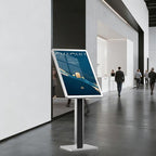 Sign holder floor stand,Heavy-Duty Pedestal poster stand for display,21×29 inch Adjustable Aluminum Menu Stand for Restaurant(Silver) - color: Silver