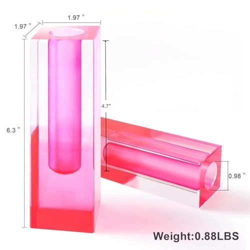 Acrylic Vase, Bud Vase for Centerpieces, Maximalist Decor Cute Flowers Vases for Modern Home, Office, Bedroom, Living Room, Dining Table (Pink, Yellow) - color: Pink, Yellow
