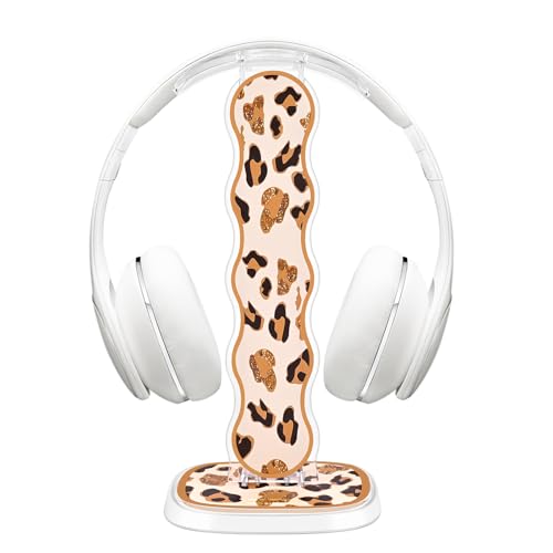 CameCosy Leopard Headphone Stand, Compatible with, Sturdy Acrylic Design, Multifunctional for Headphones & Cell Phone - color: leopard