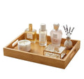 Perfume Plate Tray with Handle - Natural Bamboo Wood Display Tray for Dresser, Coffee Table, or Bathroom, 11.4x7.9 Inches, Jewelry and Perfume Organizer (1, Natural) - color: Natural