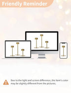 NUPTIO Hurricane Candle Holder for Centerpiece: Set of 6 Gold Taper Candle Holders Bulk - Tall Brass Candlestick Holders with Cylinder Shape Cover for Dinner Table Christmas Decor - size: 6 pcs