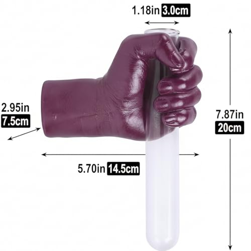 Purple Wall Sculptures, Hand Vases Home Decor, Wall Mount Art Sculpture, Unique Wall Art Statue, Funky Flower Vase Decorations, Modern Eclectic Hanging Decor,Glass Test Tube Vase(Purple) - color: Purple