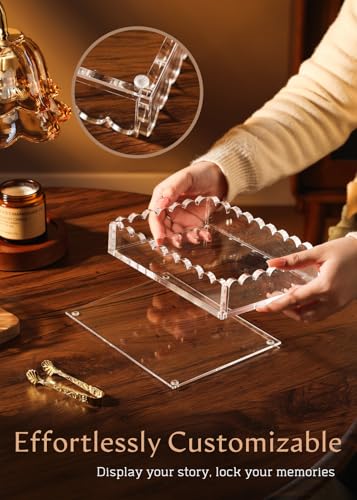Acrylic Tray with Magnetic Pad - Customizable for Photos, Art, Decorative Tray for Dresser Nightstand Bedroom, Perfume Jewelry Trinket Catchall Tray Housewarming Gifts New Home - size: Rectangle:7.9*5.9*1.8inch
