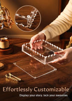 Acrylic Tray with Magnetic Pad - Customizable for Photos, Art, Decorative Tray for Dresser Nightstand Bedroom, Perfume Jewelry Trinket Catchall Tray Housewarming Gifts New Home - size: Rectangle:7.9*5.9*1.8inch