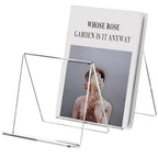 SANRUI 2 Pack 6 Inch Acrylic Book Display Stand, A5 Clear Easel Base Holder, Vinyl Record Display Rack for Home Office Album, CD, Magazine, Postcard, Picture, Plate, LP Cover, Artworks, Phone, Tablet