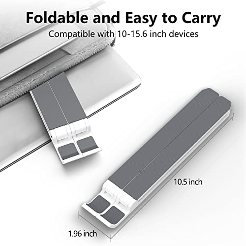 Laptop Stand for Desk, Adjustable Laptop Riser Foldable Portable Laptop Holder, Ventilated Cooling Notebook Stand for 10-15.6” Laptop,Tablet-White - color: White