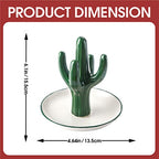 PUDDING CABIN Cactus Ring Holder Green Jewelry Dish for Rings Earrings Bracelets Necklace Organizer, Cactus Gift for Women Birthday Wedding Graduation Christmas Valentines, Room Decor Aesthetic - style: Tall Cactus