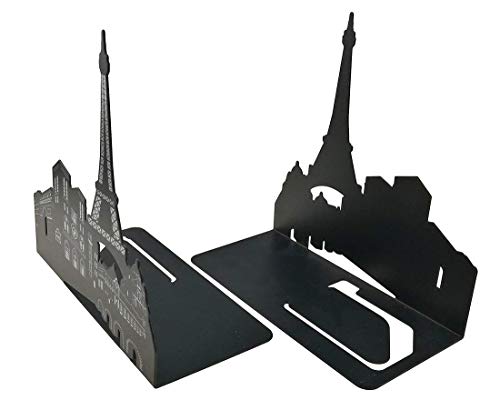 Winterworm® One Pair Vintage Fashion European Architecture Style Thickening Iron Library School Office Home Study Metal Bookends Book End (Paris Eiffel Tower) - color: Paris Eiffel Tower