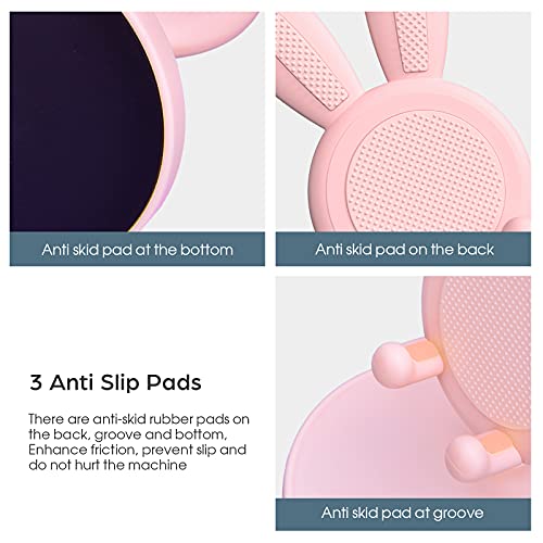 Cute Bunny Cell Phone Stand for Desk, Height & Angle Adjustable, Anti-Slip Desktop Phone Holder, Universal for All 4-10" Mobile Phones & Tablets (Pink) - color: Pink