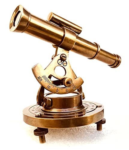 Brass Alidade Decorative Telescope 4" with Base Compass Gifts (4 Inch) - size: 4 Inch