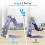 OMOTON Foldable Cell Phone Stand, C4 Portable Aluminum Phone Holder, Adjustable Phone Dock Cradle Compatible with iPhone 17/16/15 Pro Max Air, Samsung Galaxy, Small Tablets, Smart Phones, Purple - color: Purple