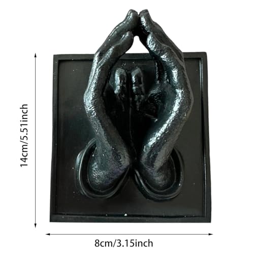 Praying Hands-A Perfect Blend of Warmth and Wishes, Praying Hands Candle Holder, 3D Wall Sconce Art Sculpture, Inspirational Prayer for Home, Office, Church Decorations (Black) - color: Black