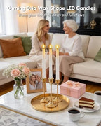 Homemory 6 Pcs Waxy Flameless Taper Candles with Remote, Led Candlesticks Classic Tall Candle, Flickering Battery Operated Taper Candles for Bedroom, Dining Room, White, 9.6 inches - style: Classic - White 9.6"