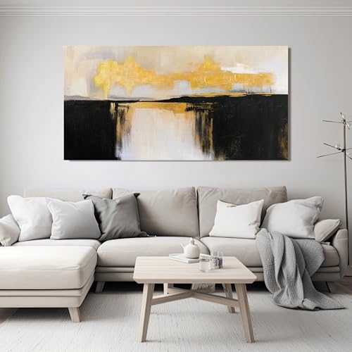 Canvas Wall Art Decor Black and White Wall Art Pictures For Living Room Black and Gold Wall Art Decor Abstract Art Work Modern Abstract Wall Art Prints for Bedroom Office Kitchen Wall Decor 24" x 48" - color: XY-K, size: 48"L x 24"W