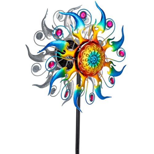 Wind Spinner Outdoor,Kinetic Metal Wind Spinner for Yard,Rustproof＆Waterproof Windmill,Wind Sculptures for Yard Decor 13 * 57 Inches - size: 13‘’Colorful