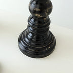 SWALLOWLIVING Rustic Farmhouse Wood Pillar Candle Holder Set of 3 for Candlestick, Black - color: Black