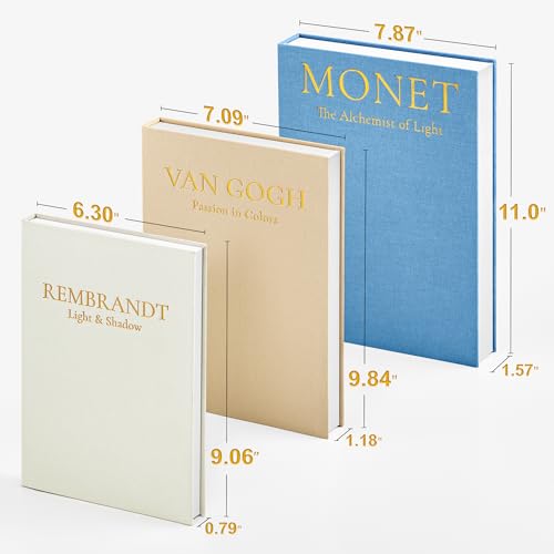 JARLINK Aesthetic Decorative Books, Set of 3 Linen Faux Books for Coffee Table, Bookshelf or Mantle Decor, Stylish Book Storage Boxes for Home Decor, Photo Organization, and Keepsake Storage, Blue - color: Blue-Beige-Apricot