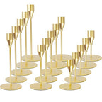 Matte Gold Candle Holders Bulk Painted Gold Metal Candlesticks Fit 0.8 Inch Taper Candles Decorative Metal Candelabra for Wedding Home Holiday Anniversary Party Dinning Table Decors (Set of 15) - size: 15 pcs