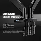 HUANUO Dual Monitor Stand for 13″–40″, Premium Dual Monitor Mount with USB, Height Adjustable Monitor Stand for 2 Monitors, VESA Mount with Clamp/Grommet Base, Holds 26.4lbs per Arm, HNDS7