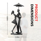 Sculptures Home Decor Couple Statue - Hand Crafted Sculptures for Living Room Romantic Figurines for Couple Metal Sculpture Art,Passionate Love Ornament for Valentines - style: Couple Statue Under Umbrella