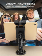 OHLPRO Heavy Duty Tablet Mount for Semi Truck, Drill Base iPad Holder Compatible with RAM Mount B Size 1" Ball, 360° Rotating Dashboard Stand for 5-17" iPad Pro,Great for Desks, Wall, Businesses - size: 5-17''- 1 Arm Mount