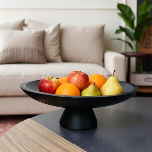 11.5" Large Decorative Bowl decor - Decorative Bowls for Home Decor,Modern Home Decor,Ruffle Decor key bowl,bowl for keys,Black - color: 11.42"Black