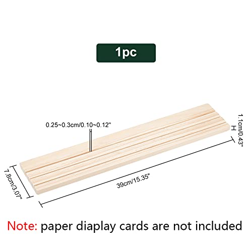 PH PandaHall Portable Wooden Earring Display Holder, 3-slot Ring Jewelry Display Stand Craft Showing Organizer Tray Wood Business Card Holder for Tabletop Shows Jewelry Displaying, 15x3, Wheat - color: Wheat