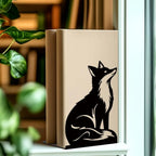 Black Fox Metal Bookends for Shelves, Exquisite Fox Bookshelf Decor Book Ends for Heavy Books, Home School Office Desk Decoration, Book Stopper for Study and Birthday Gift - style: Fox
