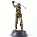 12.6'' Golf Man Bronze Statue, Classical Golfer Bronze Figurine Sculpture Ornament with Marble Base Modern Art Crafts for Home Office Decor Gift - size: 12.6" Man