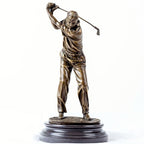 12.6'' Golf Man Bronze Statue, Classical Golfer Bronze Figurine Sculpture Ornament with Marble Base Modern Art Crafts for Home Office Decor Gift - size: 12.6" Man
