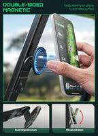 SUPCASE Magnetic Golf Cart Phone Holder, Dual-Sided Magnetic Phone Stand Mount Compatible with MagSafe iPhone 17/16/15/14 & Galaxy S26 Ultra, Golf Accessories Golf Gifts for Men Women Golfers, Black