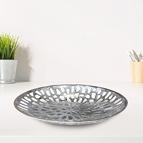 BBH Home's Handmade Silver Novelty Shaped Aluminium Tray 5.51 x 5.51 x 1.37 AMBBVK063AB2020 - color: Silver