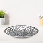 BBH Home's Handmade Silver Novelty Shaped Aluminium Tray 5.51 x 5.51 x 1.37 AMBBVK063AB2020 - color: Silver