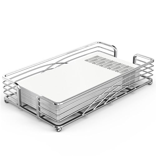 Silver Guest Towel Holder Tray for Bathroom – Countertop Napkin Organizer for Disposable Paper Towels, Elegant Hand Towel Rack for Powder Room, Modern Guest Bathroom Accessories - color: B - Silver Napkin Holder for Bathroom, size: Guest Towel Holder