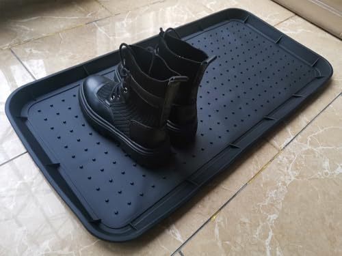 Soft Silicone Rubber Boot Tray for Entryway,Boot Mat,Shoe Tray,Shoe Mat for Indoor and Outdoor Use (Soft Silicone Rubber 2Pcs, 29.5X14.9 inch) - color: Soft Silicone Rubber 2pcs, size: 29" x 14" x 1.2"