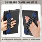 MoKo Security Hand-Strap for 9-11 Inch Tablet, iPad/iPad Pro/iPad Air/Kindle Fire HD/Samsung, High-Elasticity Versatile Hand Strap Lightweight Finger Grip Holder, Navy Blue - color: Navy Blue, style: Patterned Strap