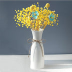 Boho Ceramic Vase with Rope, 8.2" H, Rustic Flower Vase Classic Style for Dried Flowers Fresh Flowers, Fit for Fireplace Bedroom Kitchen Living Room Centerpieces Office Desk - color: White-1