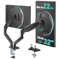WALI Dual Monitor Stand for 13-32 inch Computer Screens, Dual Monitor Arms for 2 Monitors Holds up to 22 lbs, Height Adjustable Dual Monitors Mount, VESA 75x75/100x100mm (GSMP002N), Black - size: 13"-32", style: Dual Arms